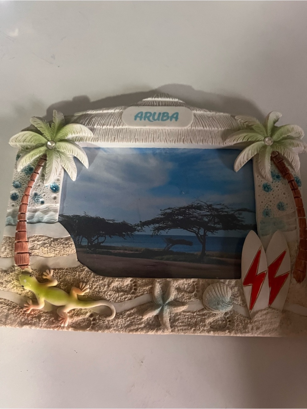 Aruba Photo Frame - White and Green Decorative Frame